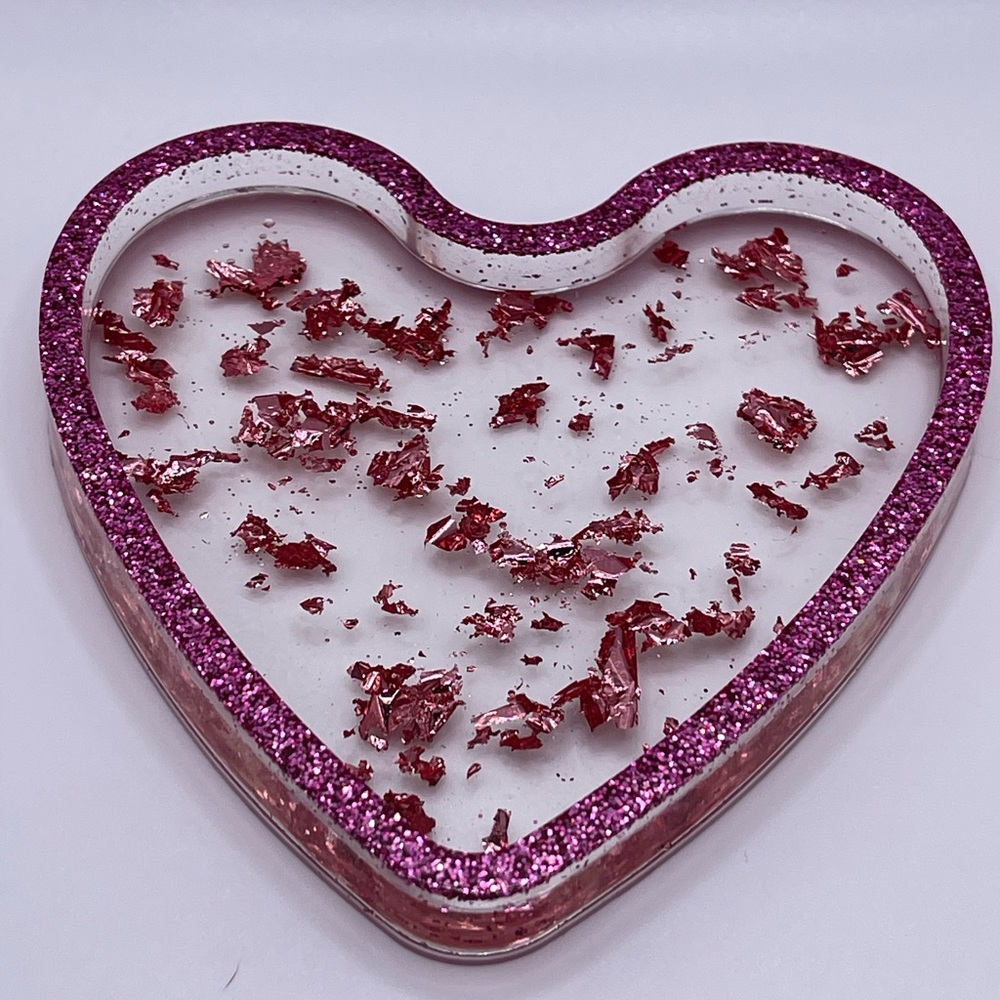 Heart shaped resin trinket tray!